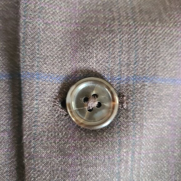 Michael Kors Men's Brown With Blue Stripe Wool Blazer Jacket Size 38R - Picture 10 of 13